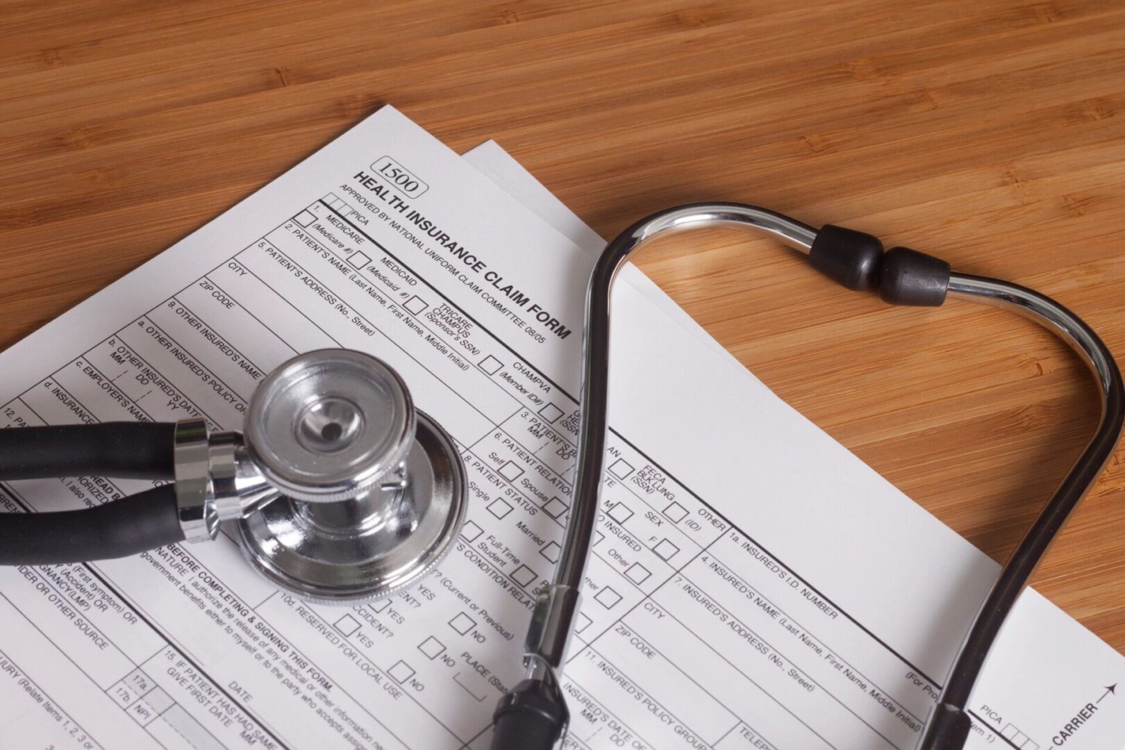 A stethoscope sitting on top of an irs form.